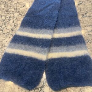 Icelandic Wool Blue and Ivory Striped Scarf